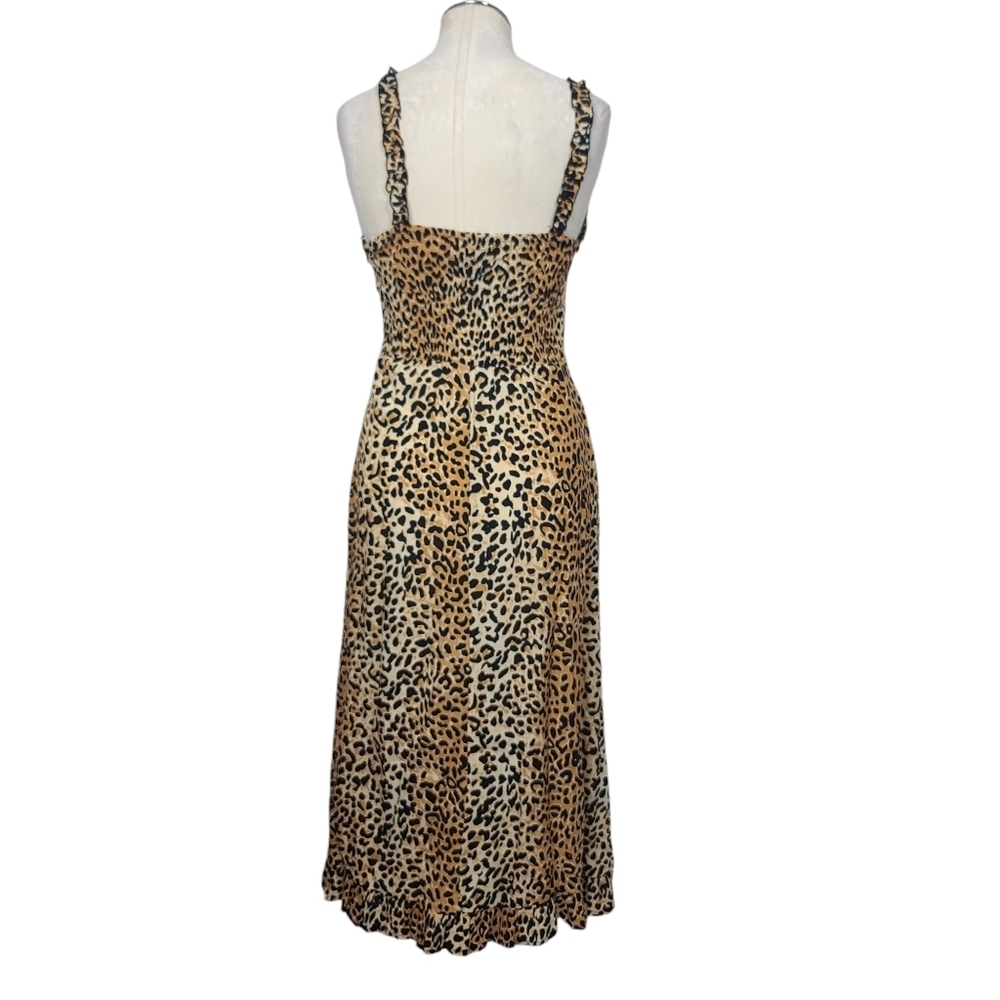 NWT Faithfull The Brand Noemie Rayon Crepe Animal Print Midi Sleeveless Dress S - Picture 6 of 10